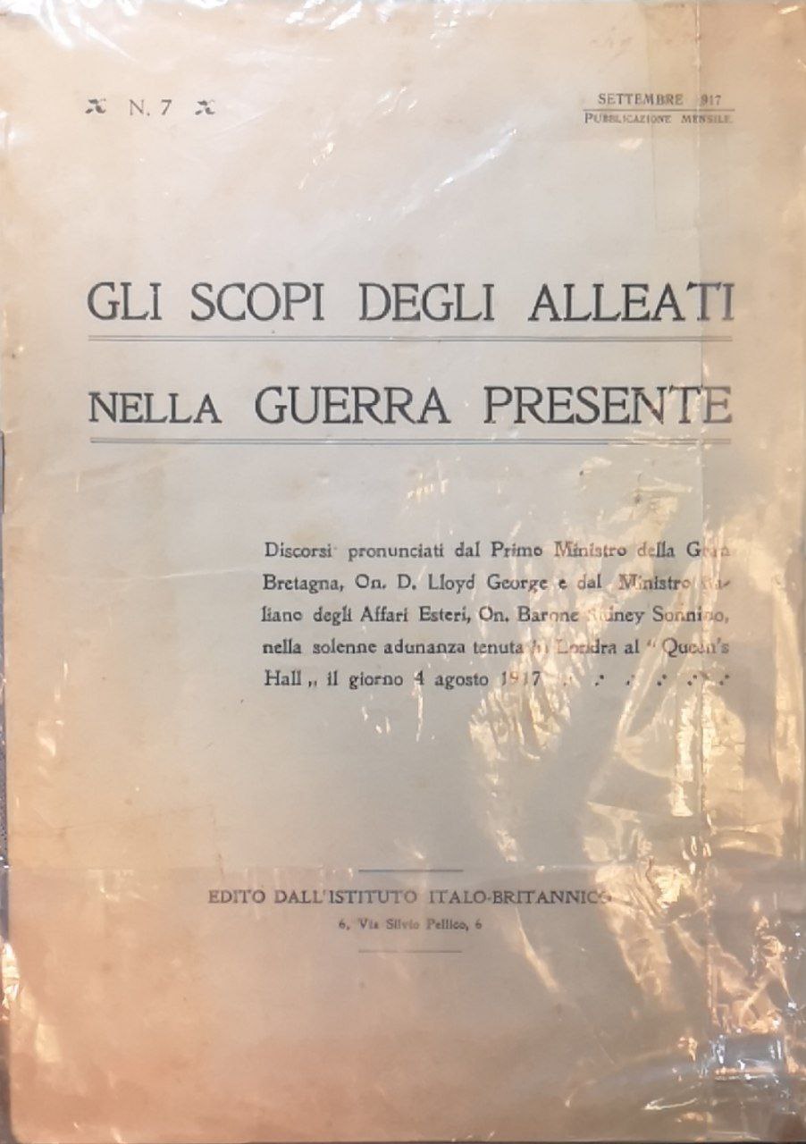 Gli scopi degli alleati nella guerra presente: discorsi pronunciati dal …