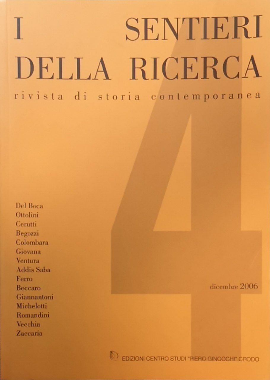 I sentieri della ricerca. Rivista di storia contemporanea. N. 4.