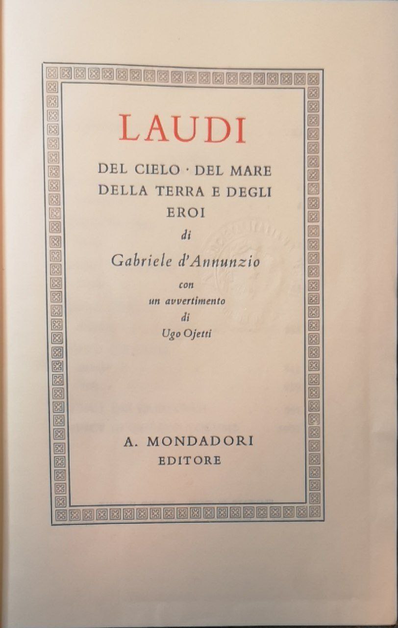 Laudi del cielo, del mare, della terra e degli eroi
