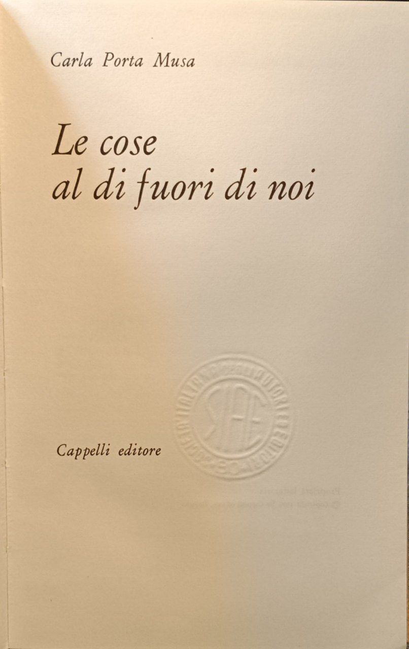 Le cose al di fuori di noi