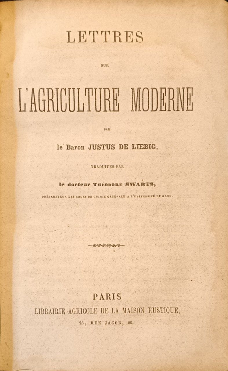 Lettres sur l'agriculture moderne