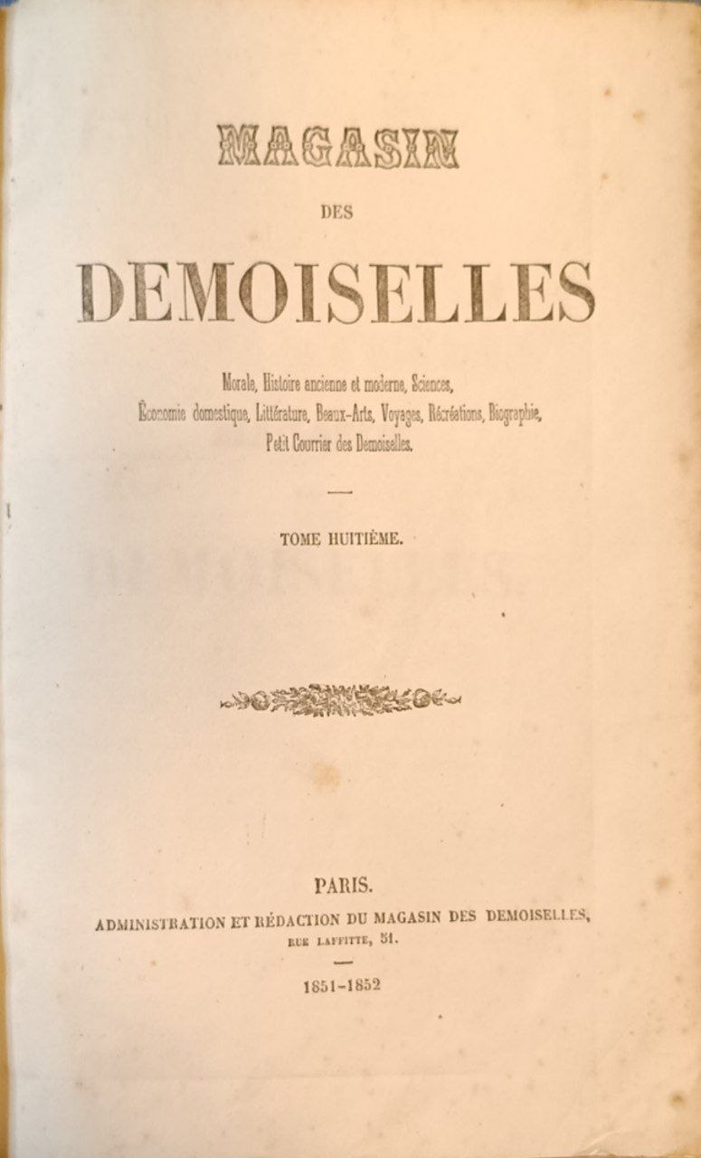 Magasin des demoiselles. Tome huitième.