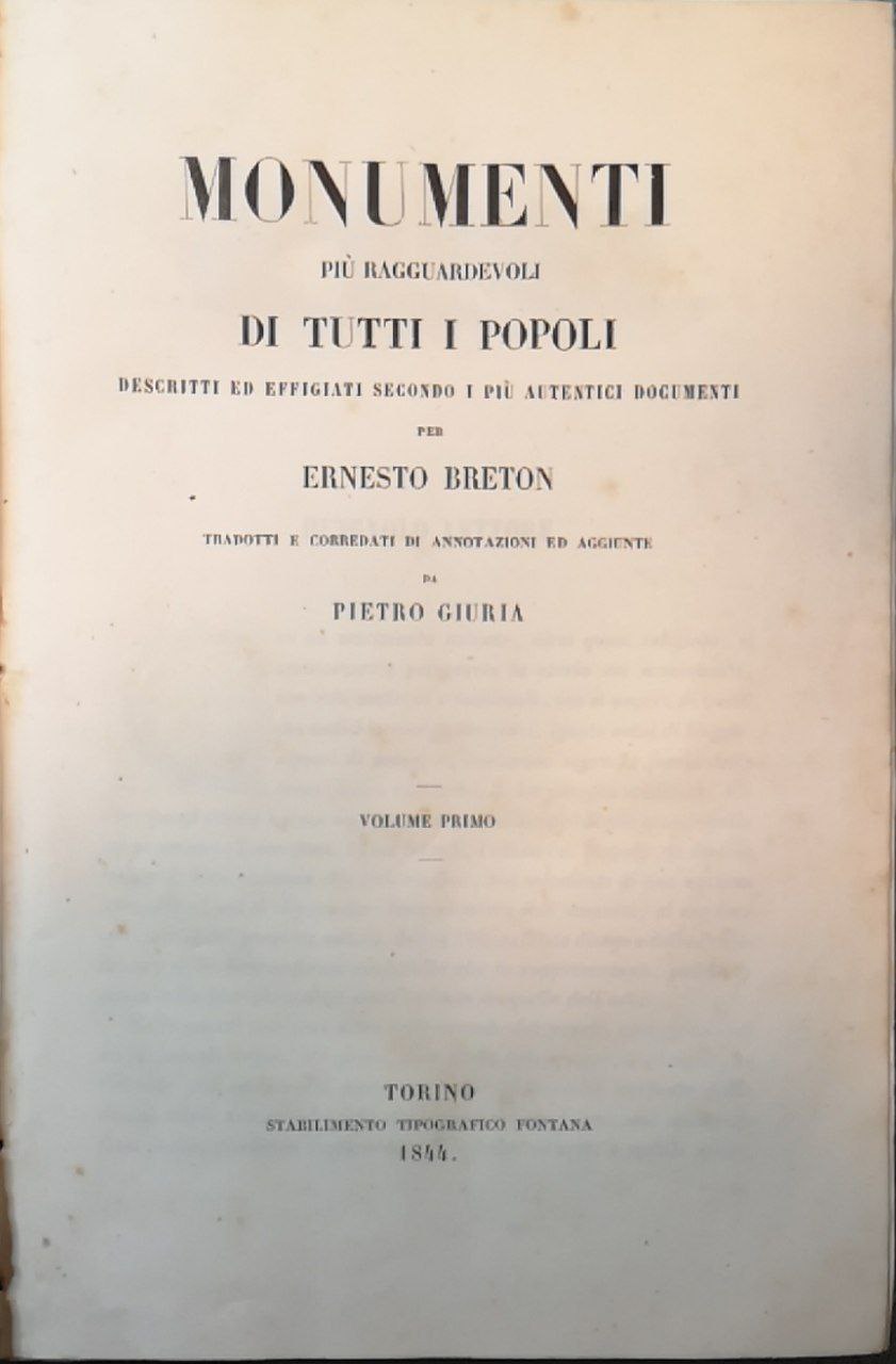 Monumenti piu ragguardevoli di tutti i popoli. 2 volumi
