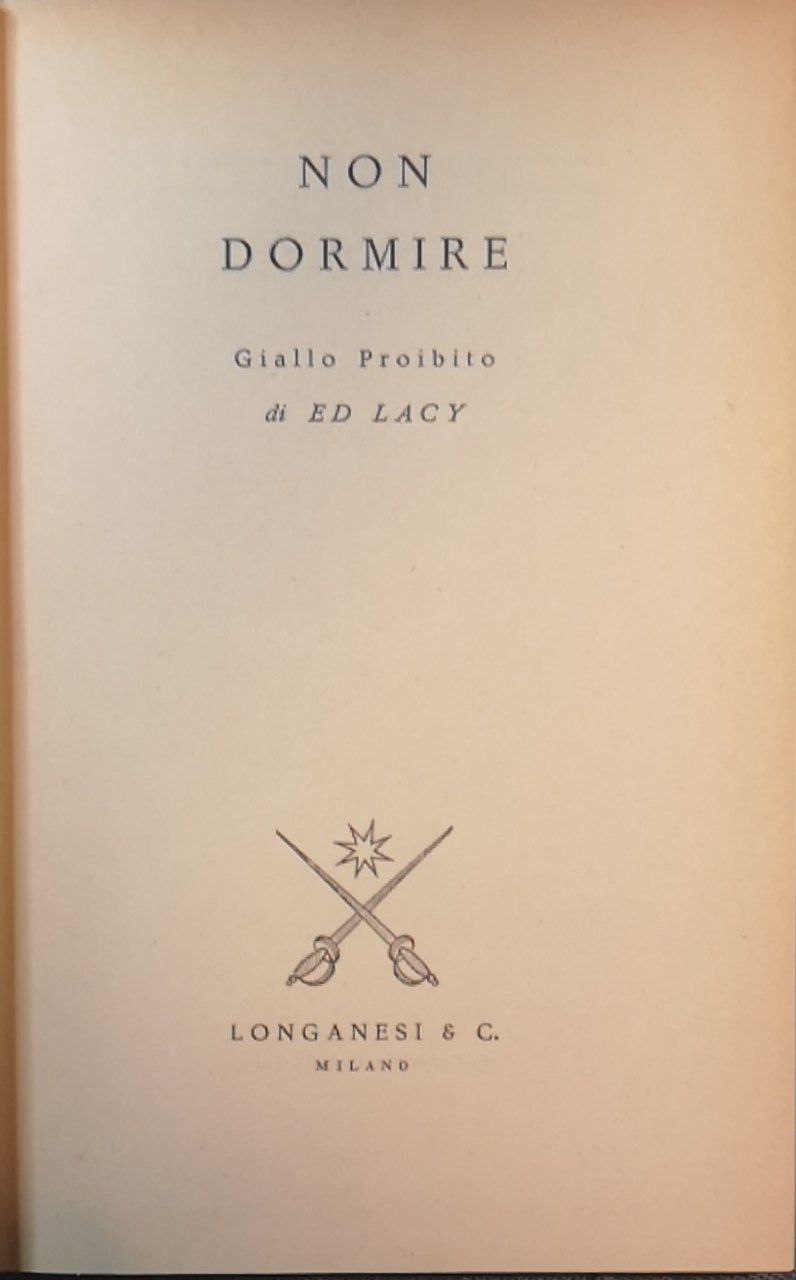 Non dormire: giallo proibito