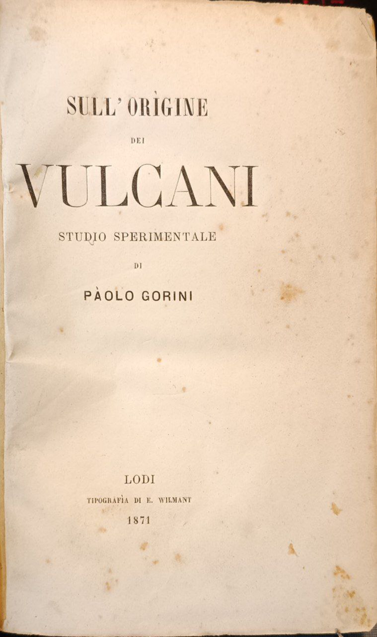 Sull'origine dei vulcani: studio sperimentale