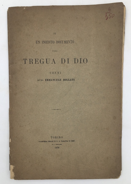 Un INEDITO documento sulla TREGUA di DIO. Cenni.