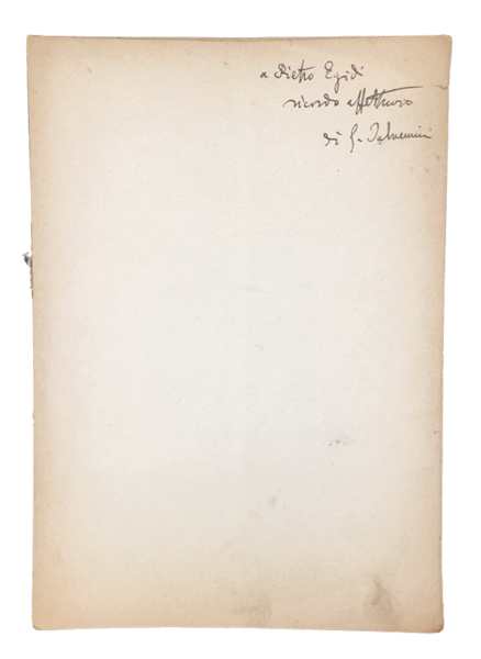 Commemorazione di Giuseppe KIRNER. Bologna 1906. DEDICA AUTOGRAFA FIRMATA di …