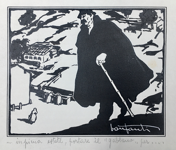 SETTE DISEGNI ORIGINALI in nero china, destinati a illustrare un …