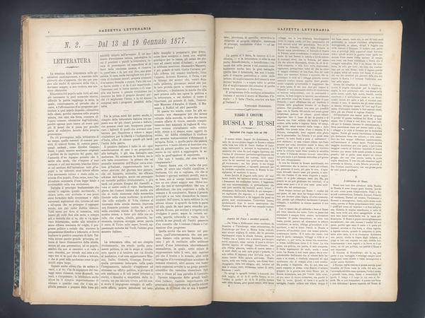 GAZZETTA LETTERARIA redatta dai MIGLIORI SCRITTORI. Anno I°, 1877. 2.a …
