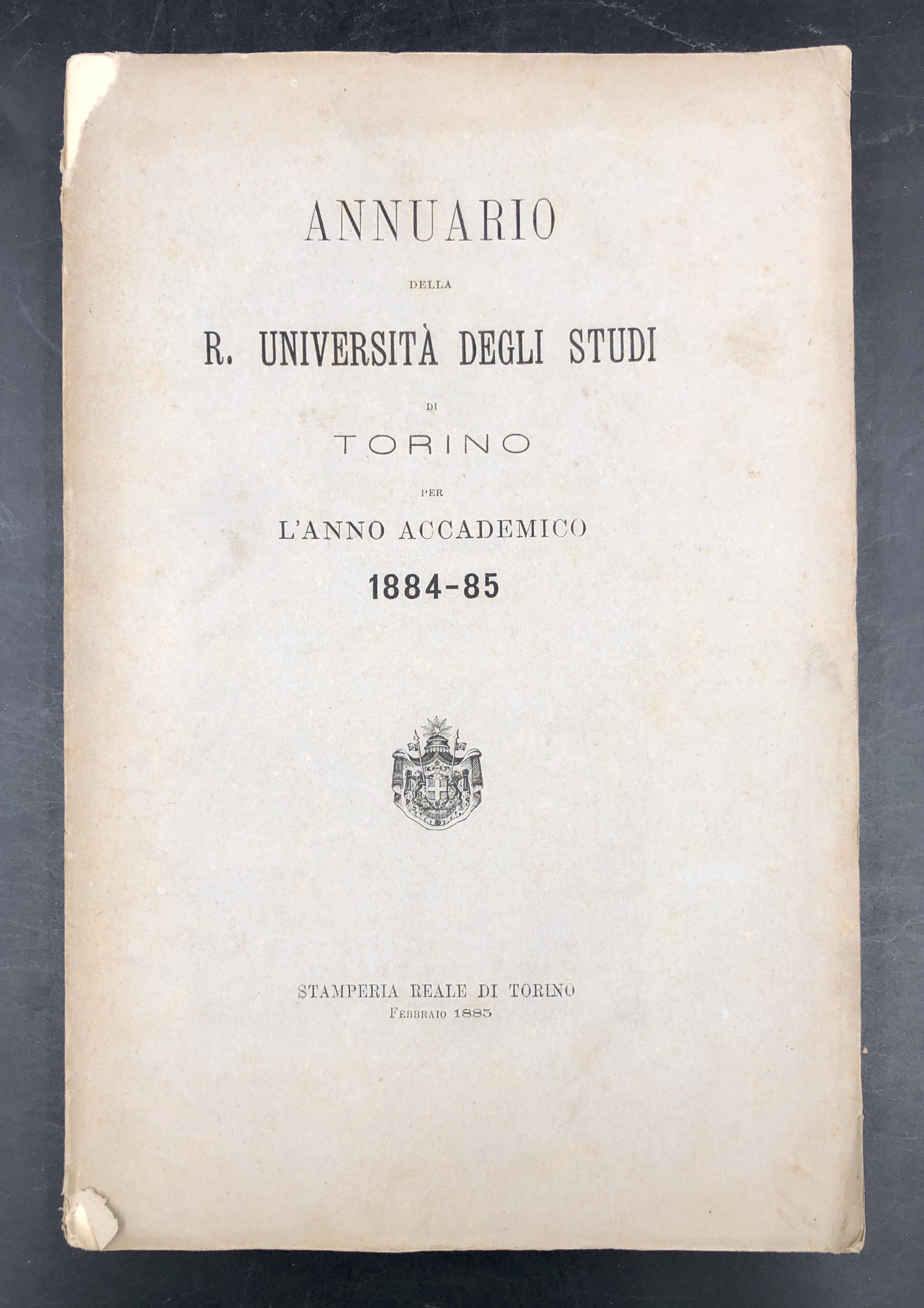 Annuario della R. UNIVERSITà degli Studi di TORINO PER L'aNNO …