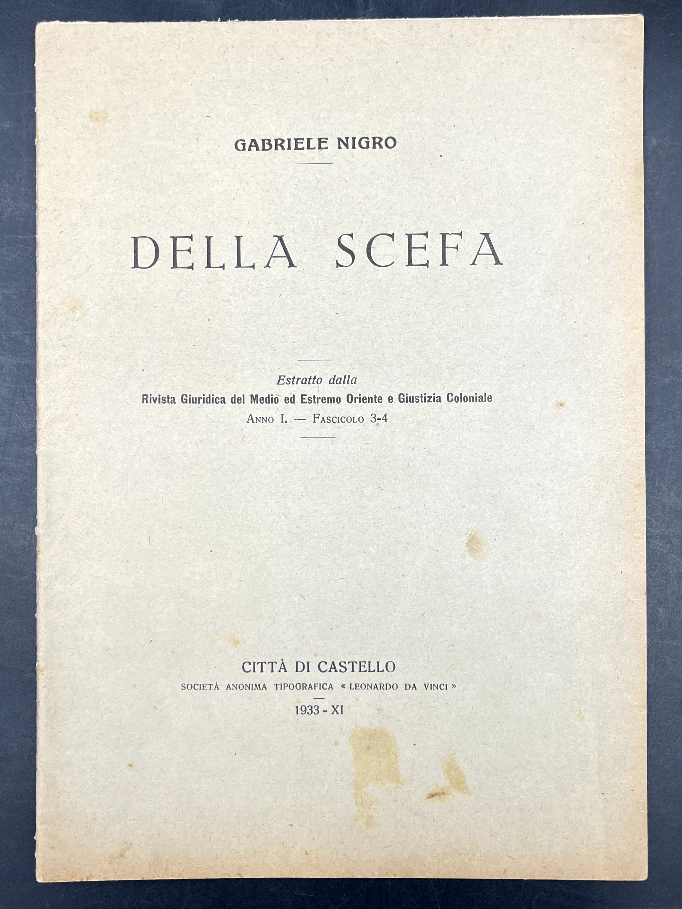 Della SCEFA. Estr. orig. (già pubbl. in: Rivista giuridica del …
