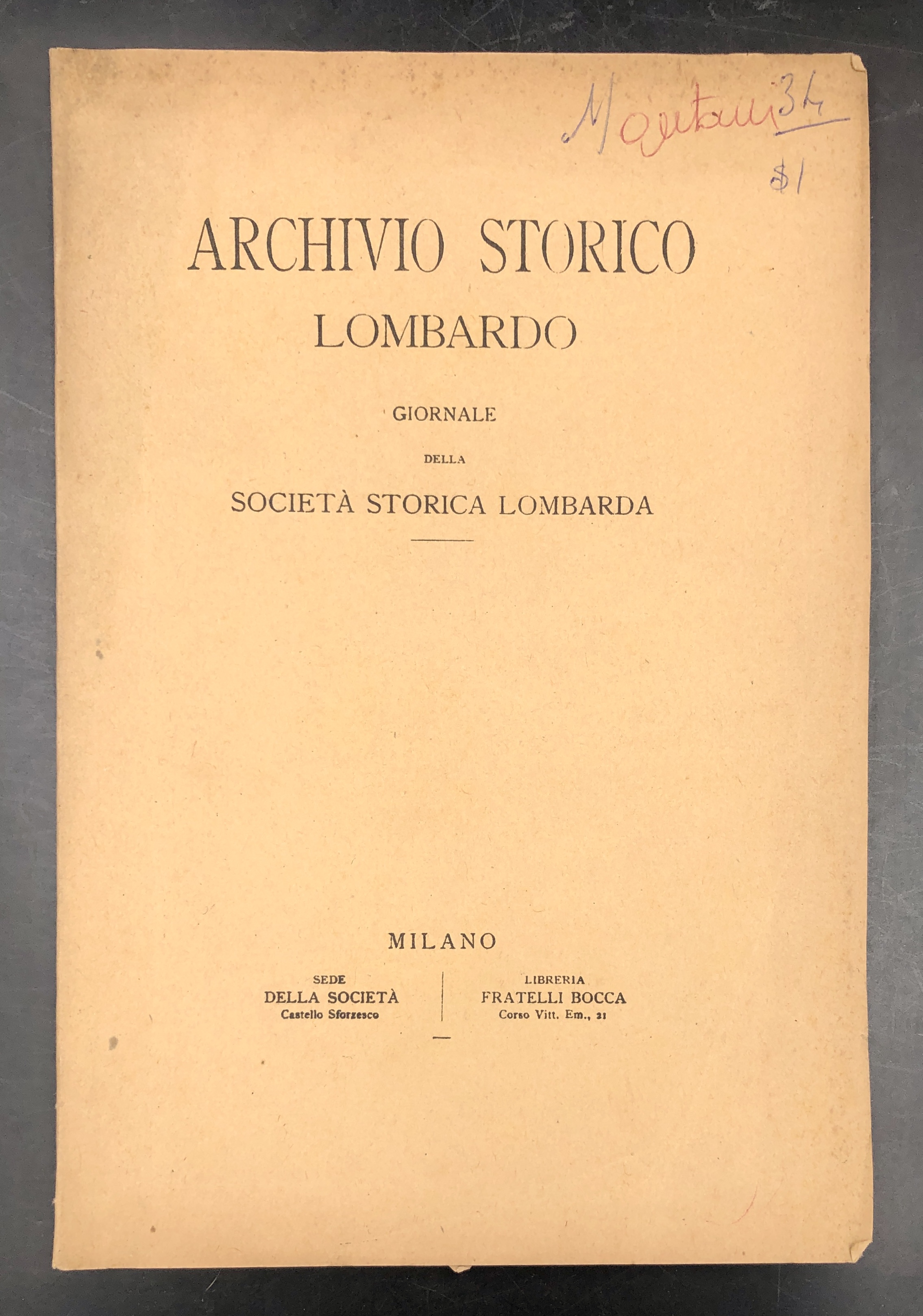 GIUSEPPE MONTANI. Lettere e ricordi INEDITI. Stralcio da: Archivio storico …