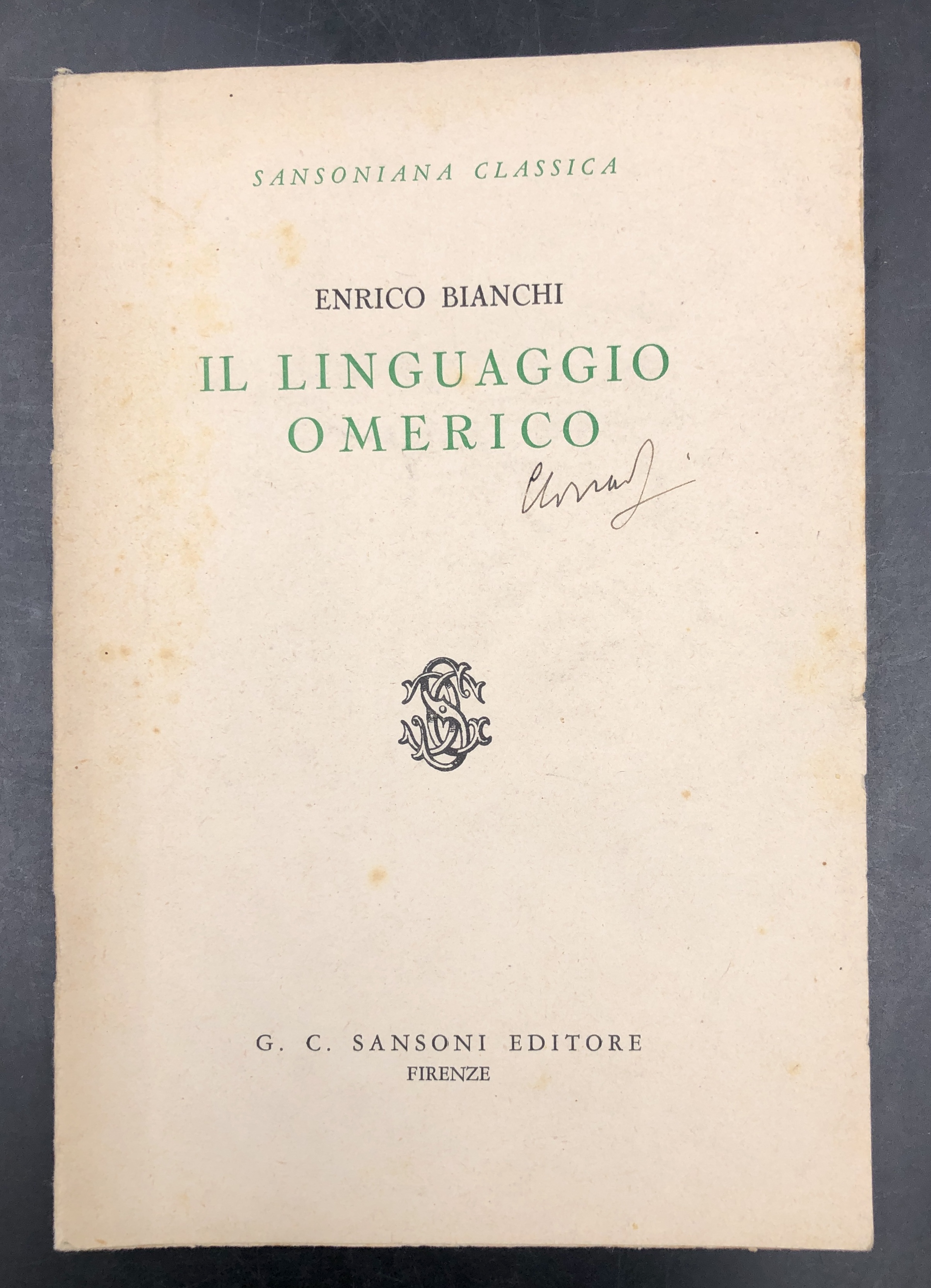 IL LINGUAGGIO OMERICO.