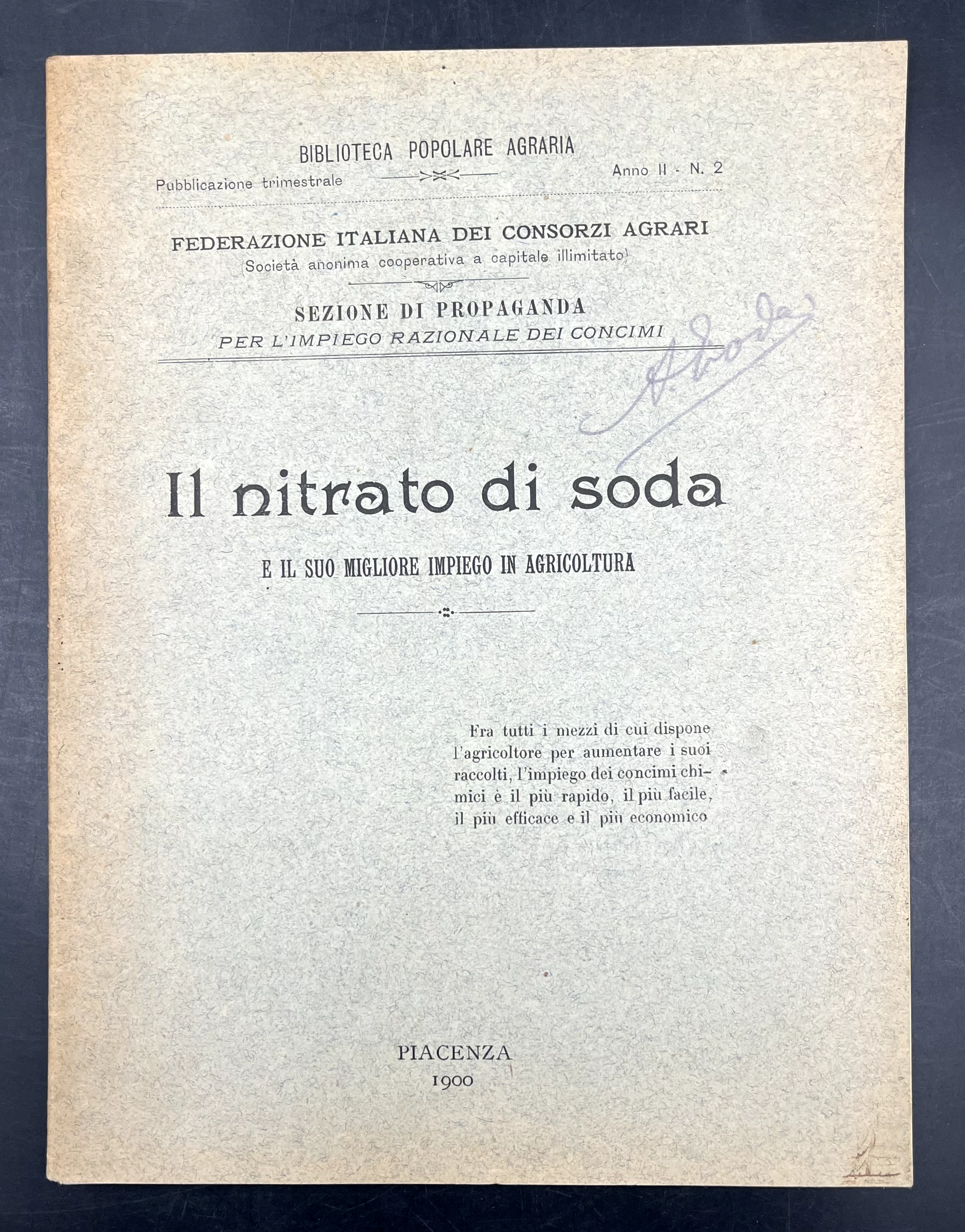 IL NITRATO di SODA E IL SUO MIGLIORE IMPIEGO IN …