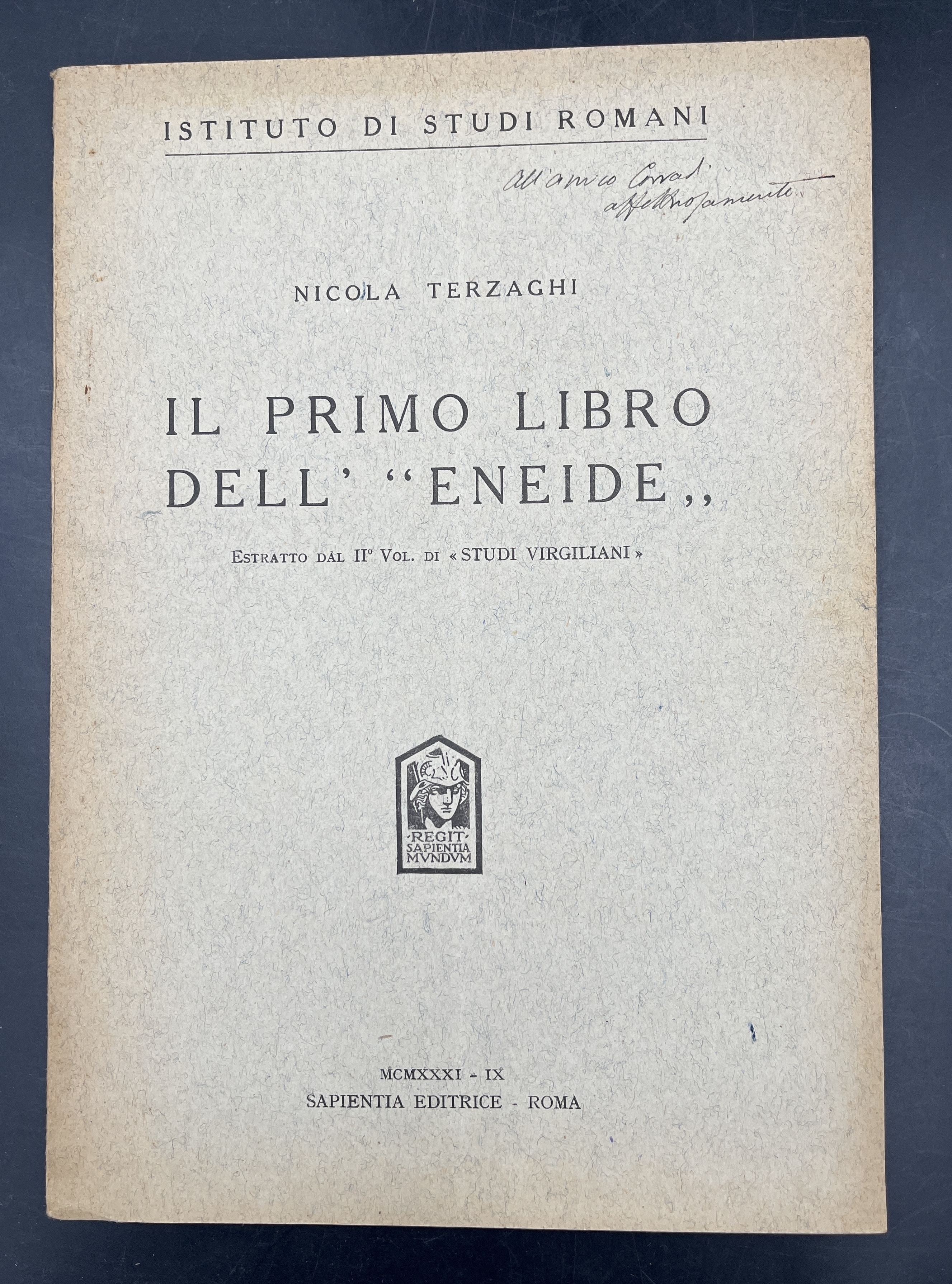 IL PRIMO LIBRO dell'ENEIDE. Estratto orig. da II° vol. di …