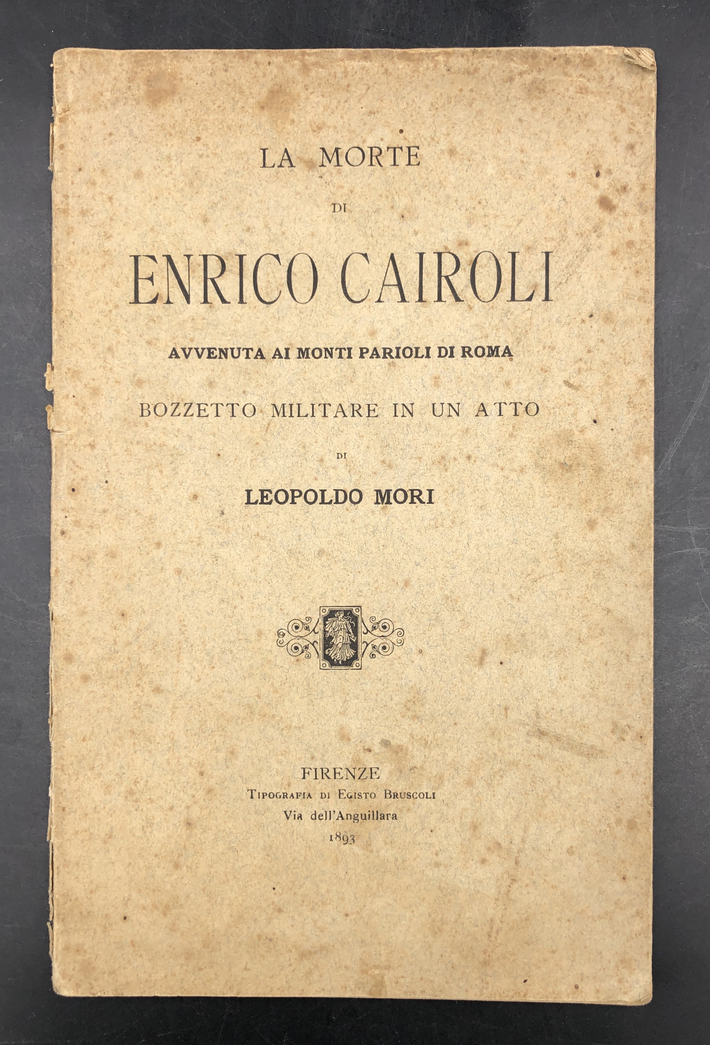 La MORTE di Enrico CAIROLI avvenuta ai monti PARIOLI di …