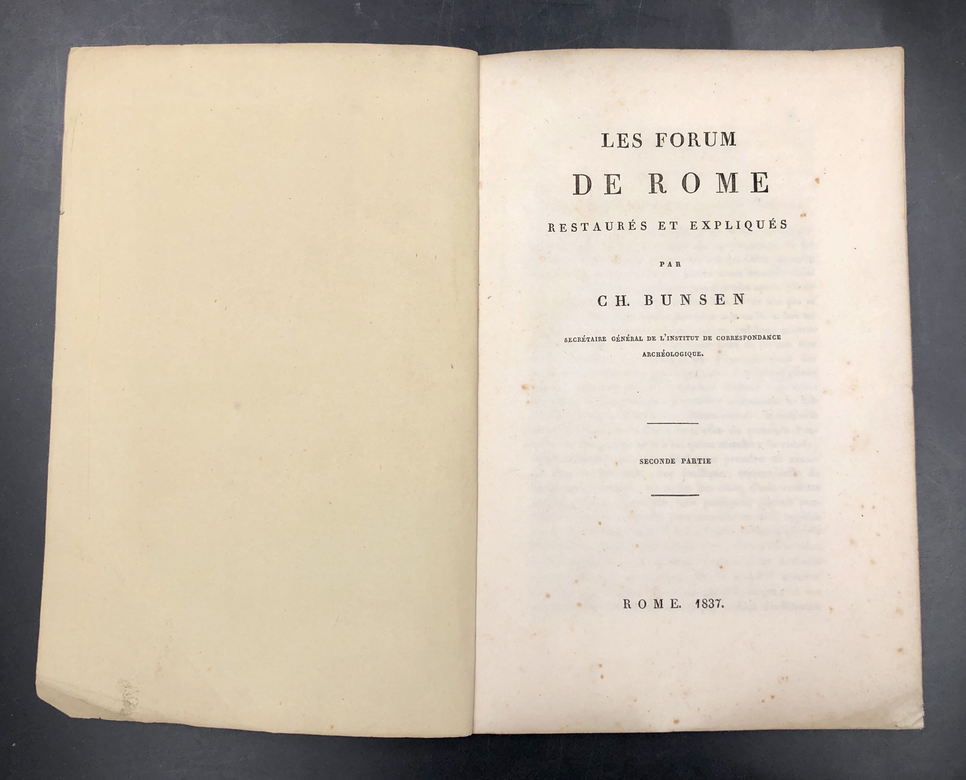 Les FORUM de ROMErestaurés et expliqués par Ch. Bunsen. Seconde …