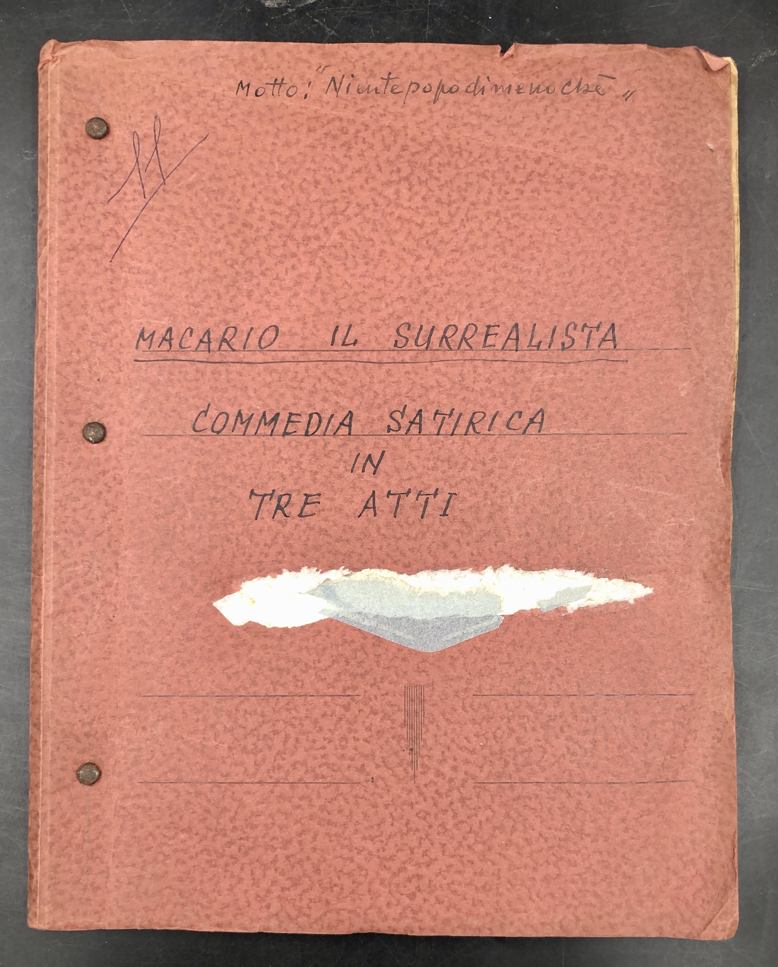 MACARIO IL SURREALISTA. Commedia satirica in 3 atti. Copione di …