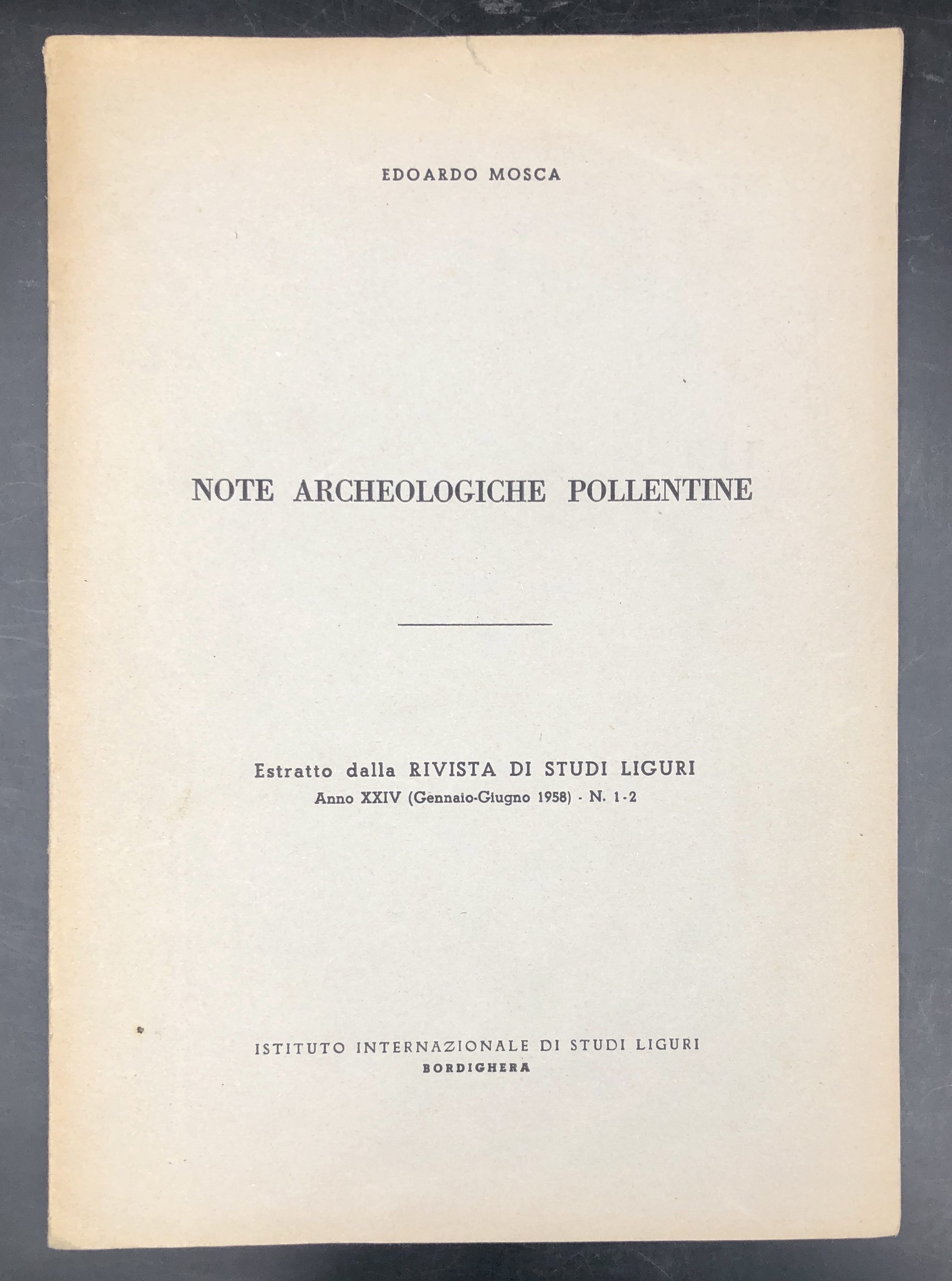 NOTE ARCHEOLOGICHE POLLENTINE + SCAVI del luglio 1962 nella NECROPOLI …
