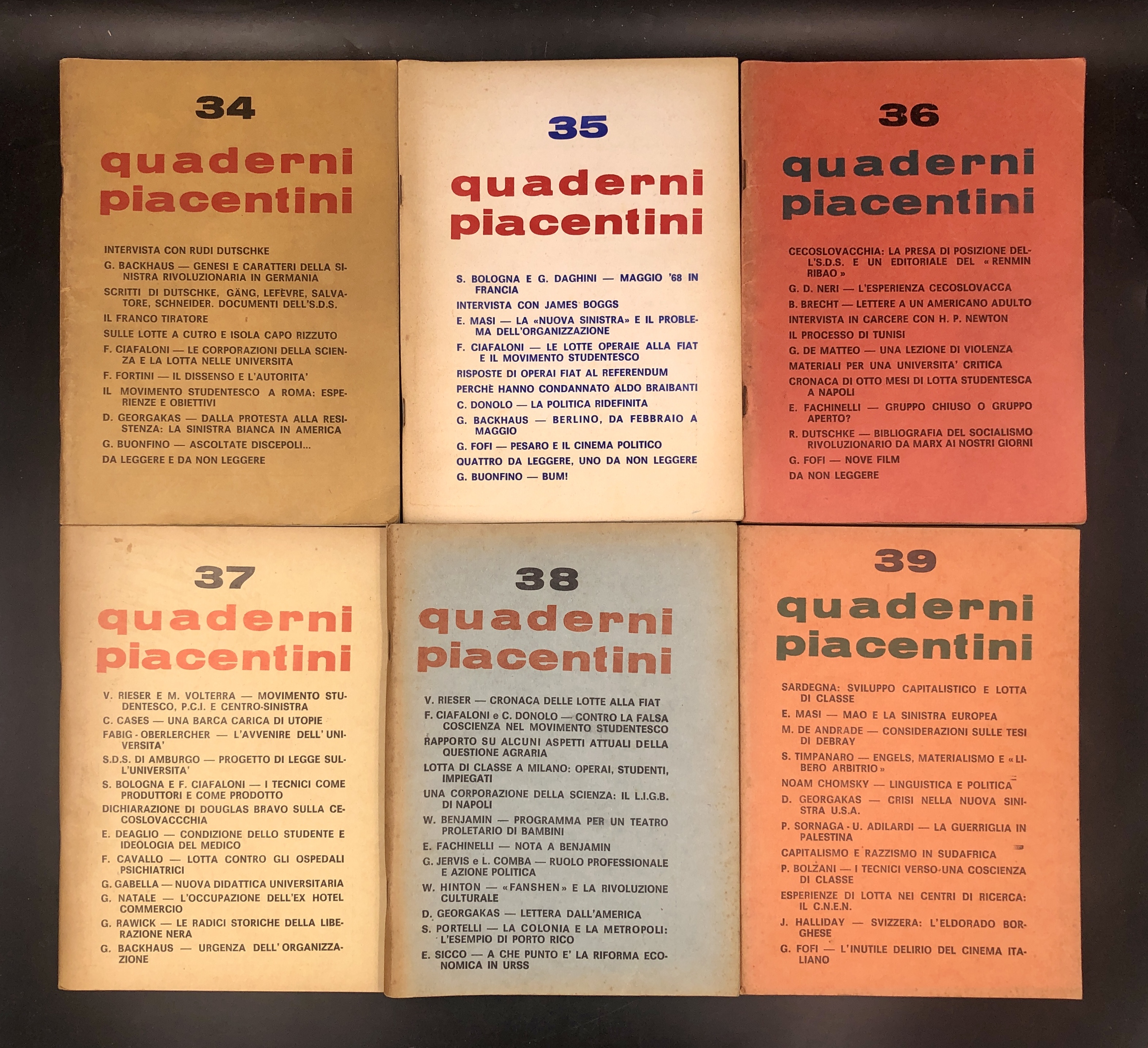 QUADERNI PIACENTINI. I numeri 34, maggio + 35, luglio + …