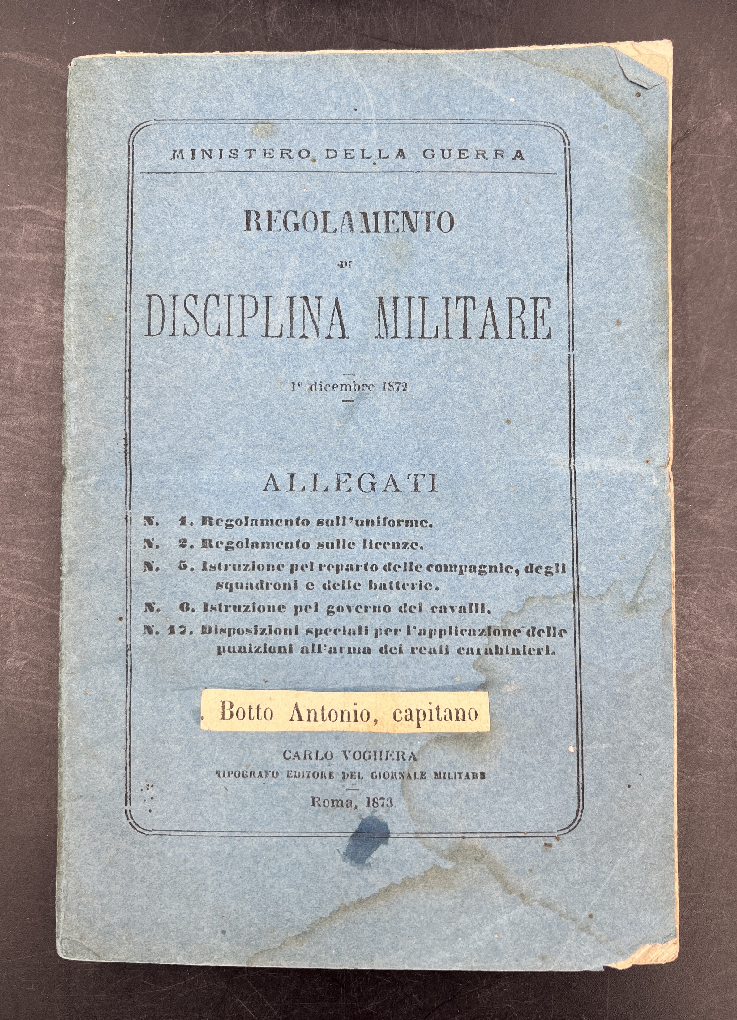 Regolamento di DISCIPLINA MILITARE Allegati 1, 2, 5, 6, 17:. …