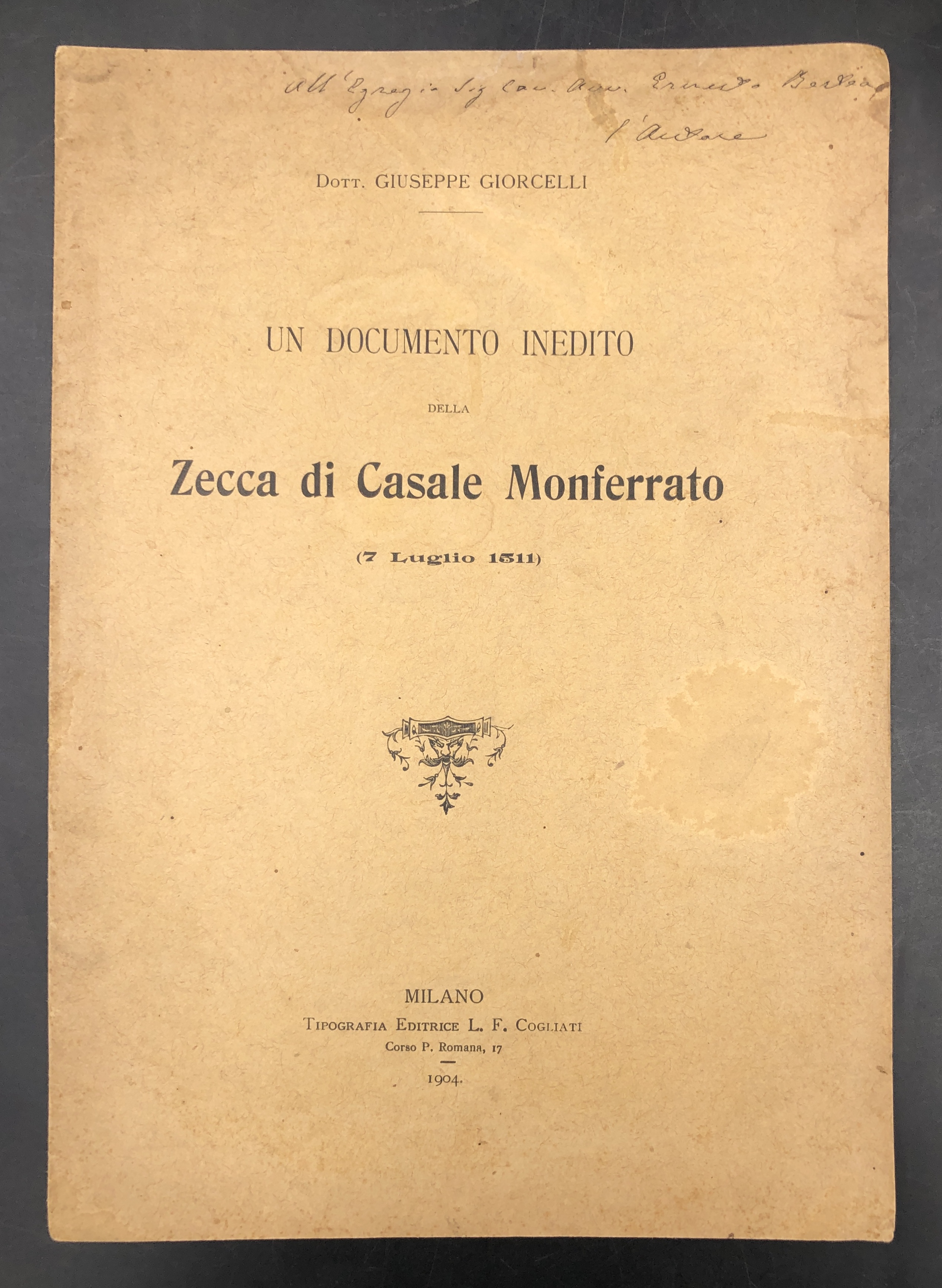 Un documento INEDITO della ZECCA di CASALE MONFERRATO (7 Luglio …