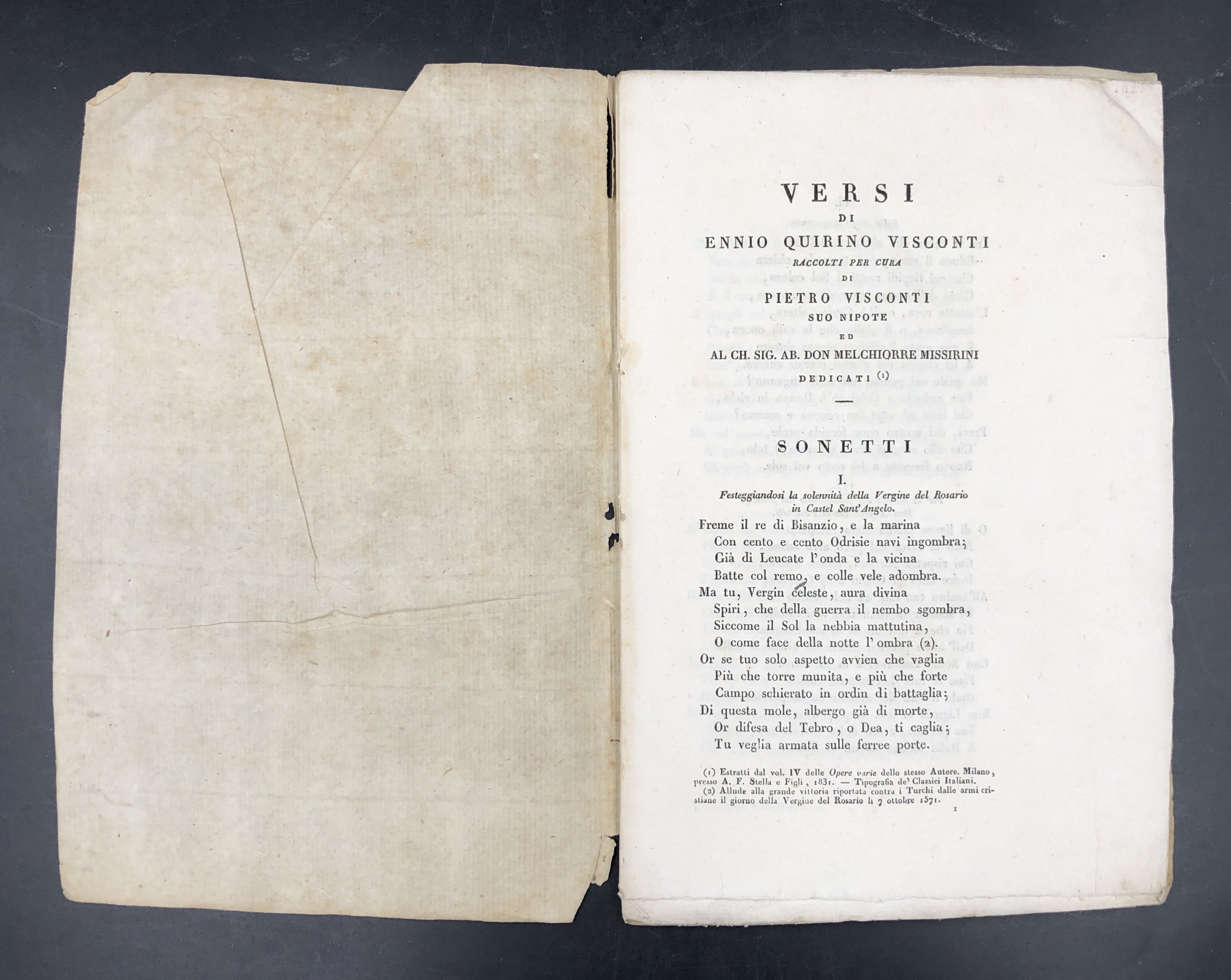 VERSI di Ennio Quirino Visconti raccolti per cura di Pietro …