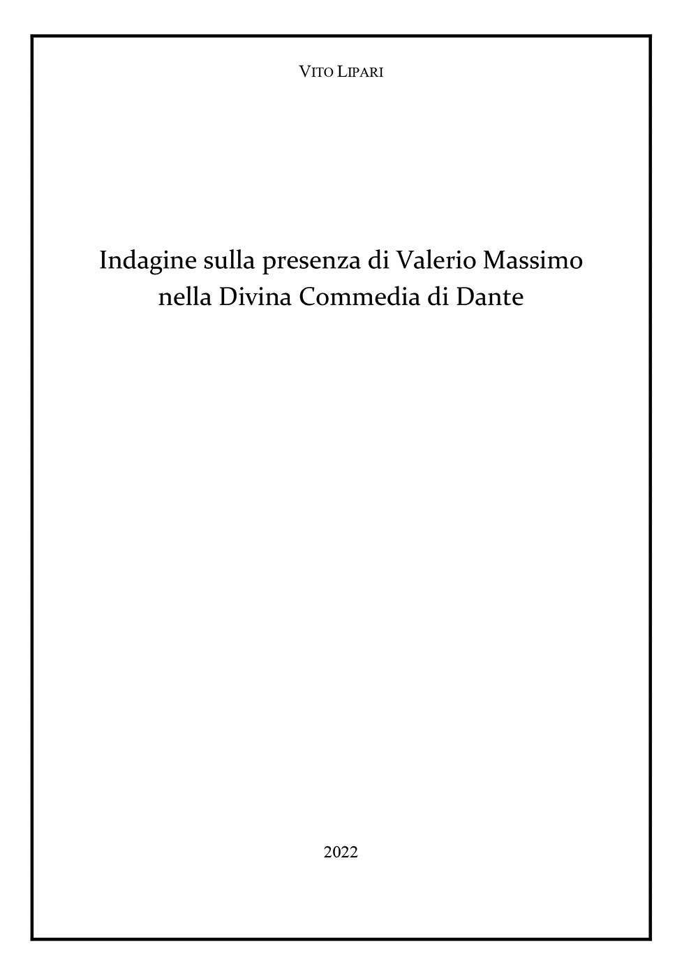 Indagine sulla presenza di Valerio Massimo nella Divina Commedia di …