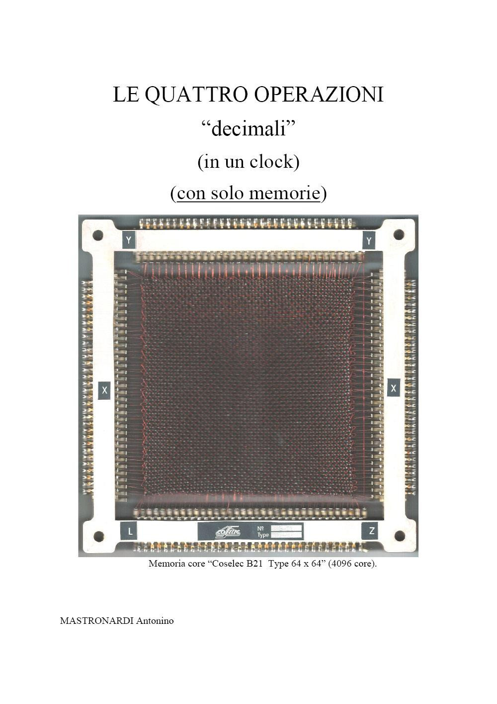Le quattro operazioni "decimali" (in un clock)