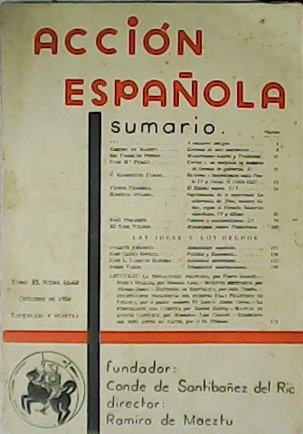 Acción española. Tomo XI. Núms. 62-63. Colaboran: Ramiro de Maeztu, …