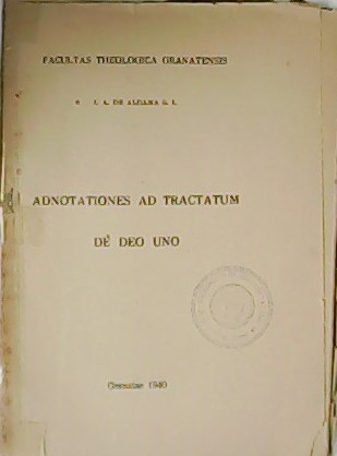 Adnotationes ad Tractatum de Deo Uno.