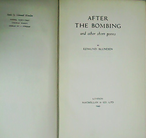 After the bombing and other short poems.
