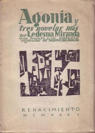 Agonía y tres novelas más. Cubierta de MR.