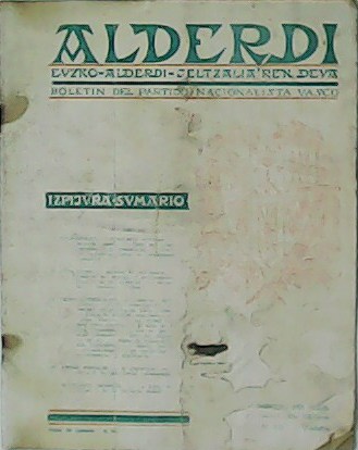 Alderdi. Boletín del Partido Nacionalista Vasco. Año XII. Nº 131. …
