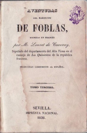 Aventuras del Baroncito de Foblas. Tomos 3º y 4º. Traducidas …