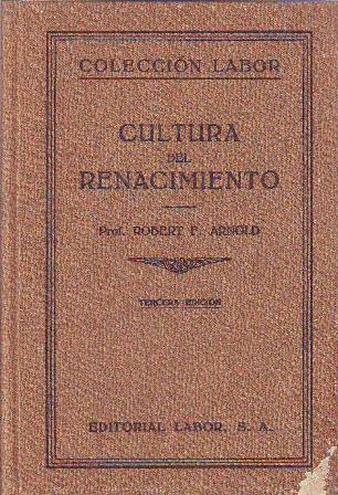 Cultura del Renacimiento. Traducción de Salvador Minguijón Adrián.