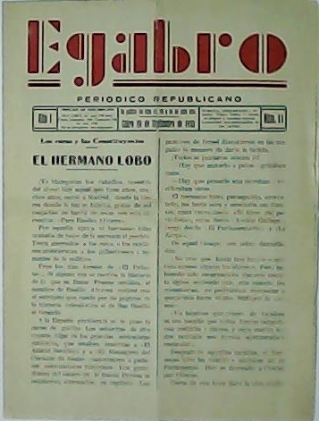 EGABRO. Periódico Republicano. Año I. Nº 11