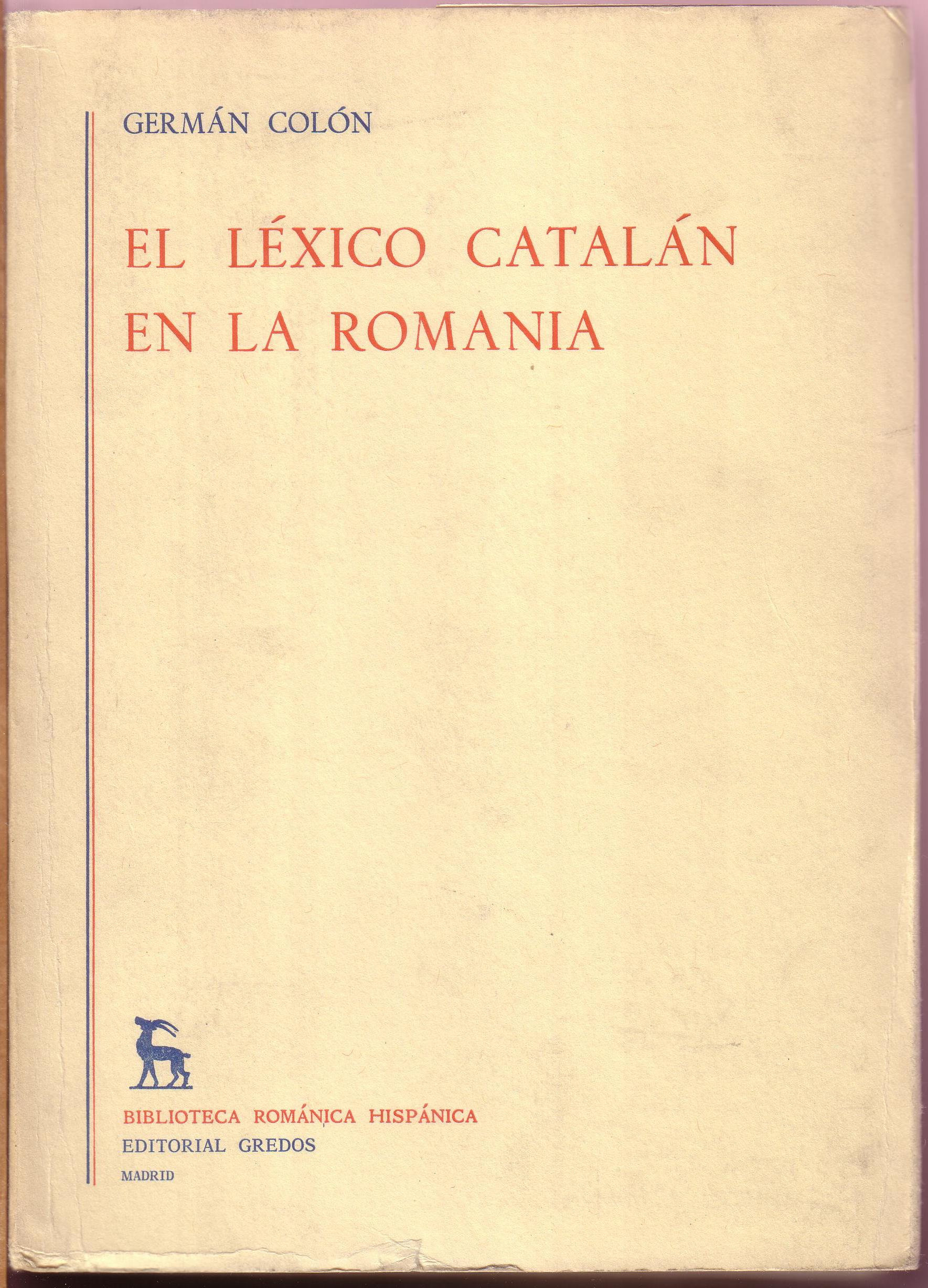 El léxico catalán en la Romania.