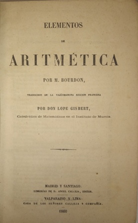 Elementos de aritmética. Traducidos por Lope Gisbert.