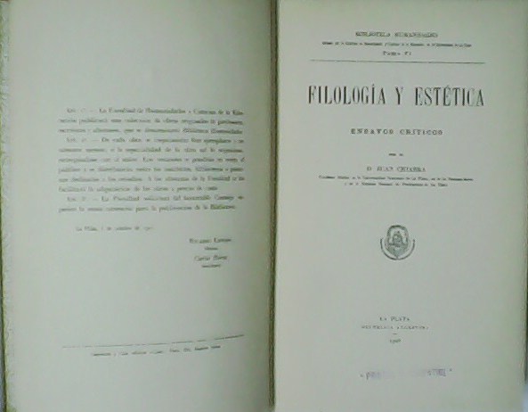 Filología y Estética. Ensayos críticos.