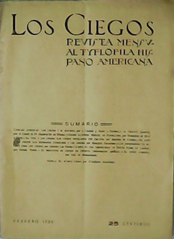 Los Ciegos. Revista mensual Tyflofila Hipano-Americana. Año V. Nº 37. …