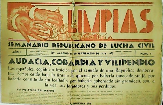 MANOS LIMPIAS. Semanario Republicano de lucha civil. Año I. Nº3.