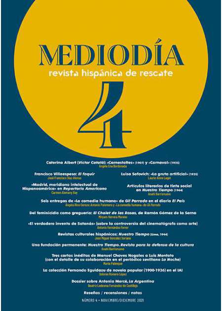 Mediodía. Revista hispánica de rescate: literatura y crítica. Nº4. Noviembre/Diciembre …