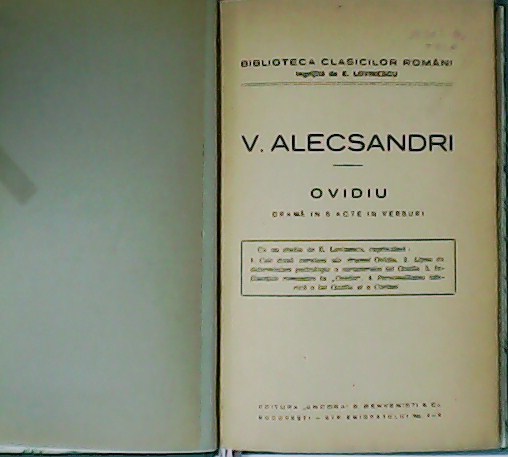 Ovidiu. Drama in 5 acte in Versuri.
