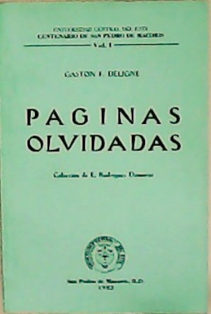 Páginas olvidadas. Volumen I. Colección de E. Rodríguez Demorizi.
