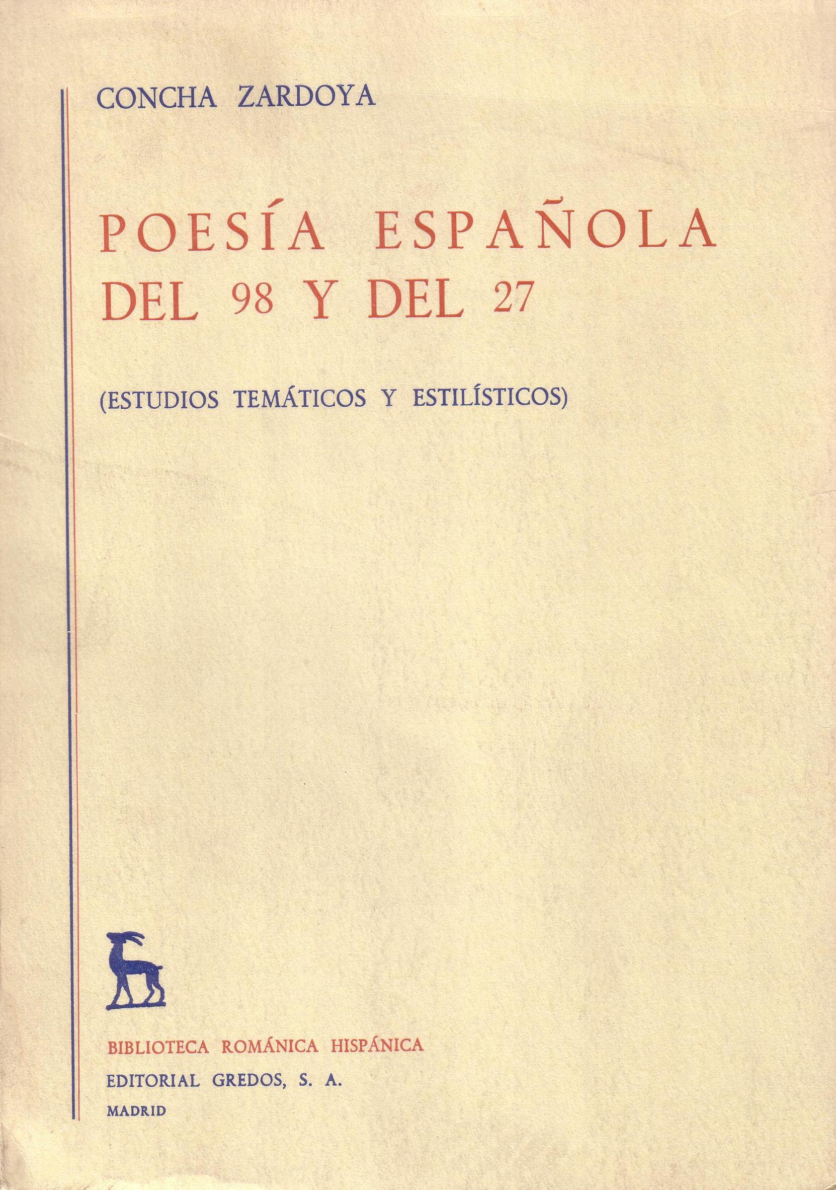 Poesía española del 98 y del 27 (Estudios temáticos y …