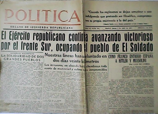 POLÍTICA. Órgano de Izquierda Republicano. Año III. Nº501.