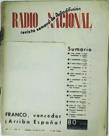 RADIO NACIONAL. Año II. Nº 21. III Año Triunfal.