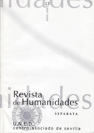 Revista de Humanidades, nº 13, 2002-2003. Separata. Director: Bernardo Pareja …