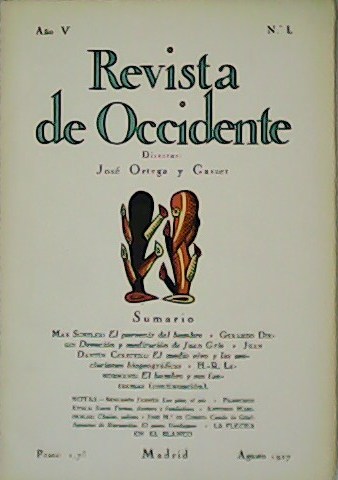 REVISTA DE OCCIDENTE. Año V, Nº L. Colaboran: Max Scheler, …